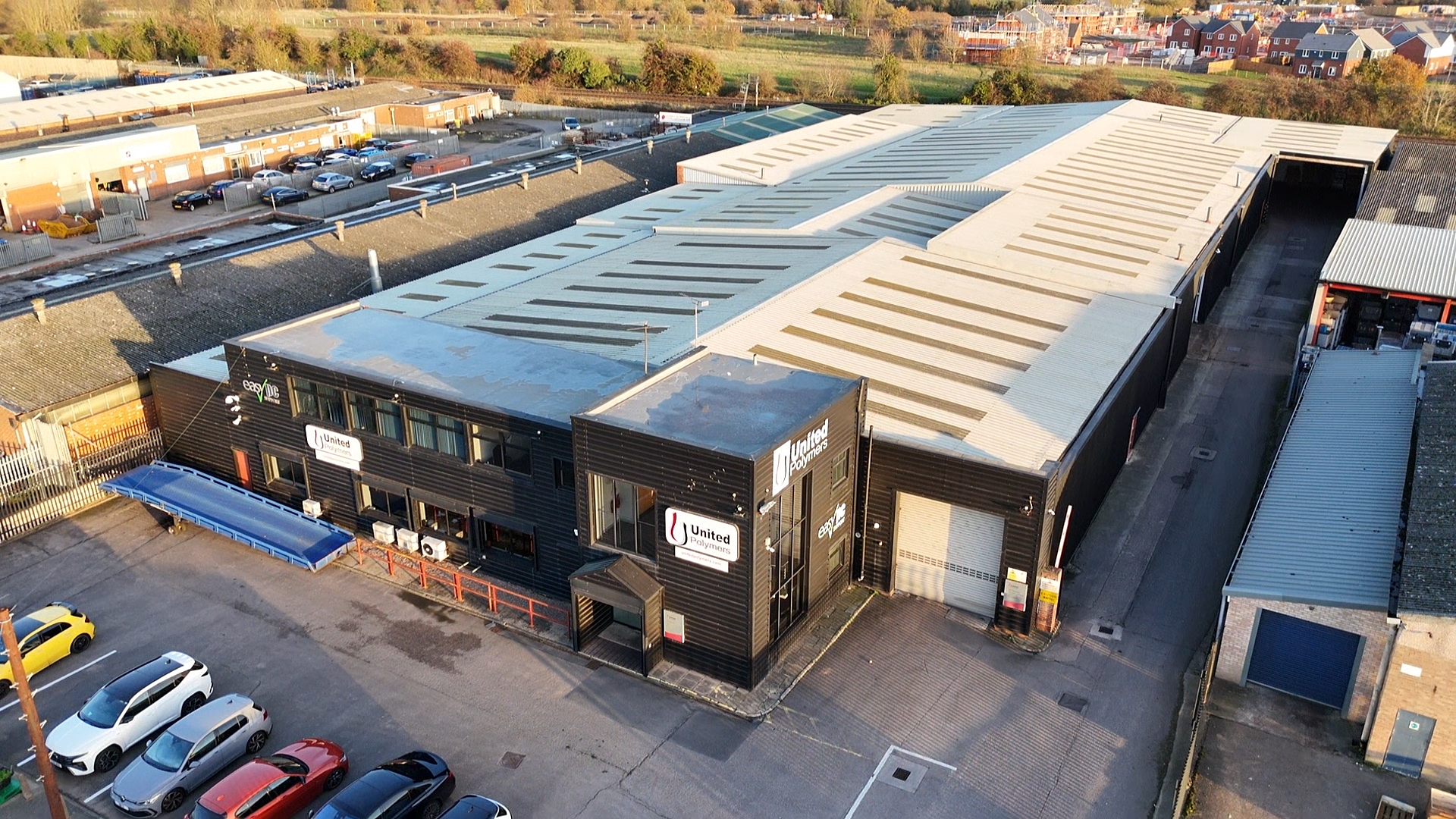 Aerial view of the United Polymers site in Coventry